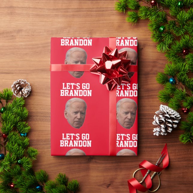 PAPIER CADEAU ALLONS BRANDON BIDEN BANTHDAY WRAPPING PAPER (Cadeau de vacances)