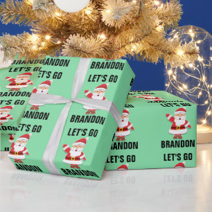 PAPIER CADEAU ALLONS BRANDON CHRISTMAS PÈRE NOËL 