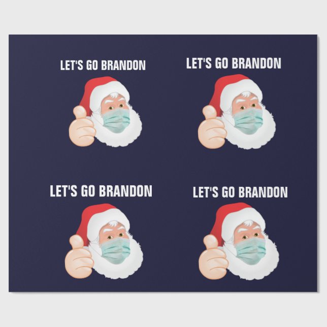 Papier Cadeau ALLONS BRANDON CHRISTMAS PÈRE NOËL Wrapping Paper. (Plat)