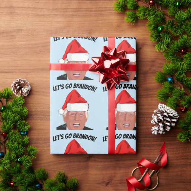 PAPIER CADEAU ALLONS BRANDON ! TRUMP PAPIER DE RÉSERVATION DE NO (Cadeau de vacances)