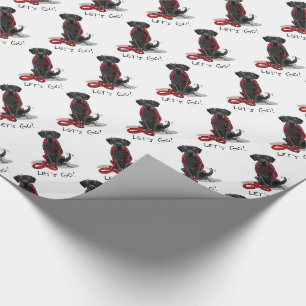 Papier Cadeau Allons-y ! Black Labrador Retriever - mignon chien
