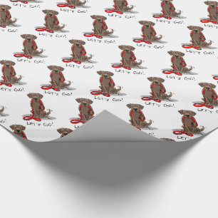 Papier Cadeau Allons-y ! Laboratoire de chocolat Labrador Retrie