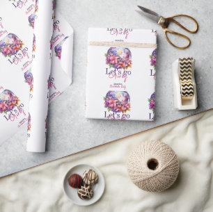 Papier Cadeau Allons-y les Filles Dernière Disco Rose Enterremen