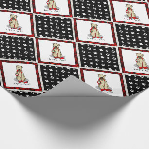 Papier Cadeau Allons-y ! Marche à pied à Terrier Chien (1b2)