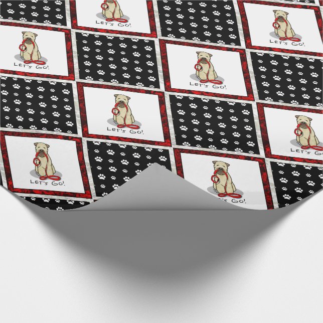 Papier Cadeau Allons-y ! Marche à pied à Terrier Chien (1b2) (Coin)