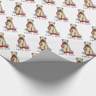 Papier Cadeau Allons-y ! Marche à pied à Terrier Chien (1b2)
