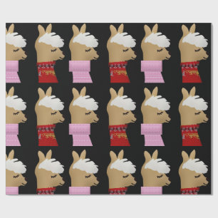 Papier Cadeau ALPACA LAMA NOËL Papier à envelopper