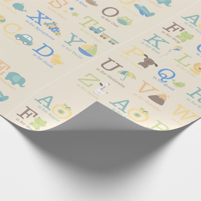 Papier Cadeau Alphabet Animaux Garçons Anniversaire Mignonnes Le (Coin)