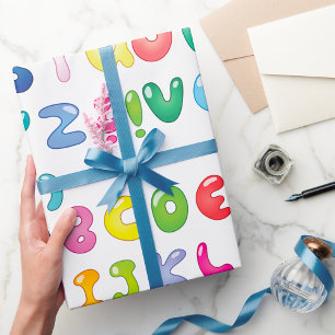 Papier Cadeau Alphabet en forme de bulle