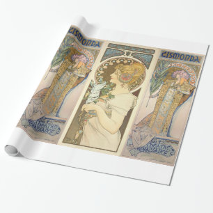 Papier Cadeau Alphonse Mucha - peinture de Sarah Bernhard