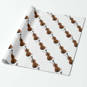 Papier Cadeau Amants de violon, instrument de ficelle de musique