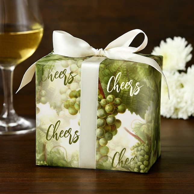 Papier Cadeau Amateurs de vin Motif de raisin rétro (Gift wrapping paper featuring a wine themed design with vintage grapes. Perfect for a wine lover)