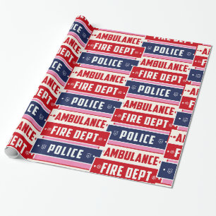 Papier Cadeau Ambulance de police des incendies Thunder_Cove