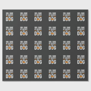 Papier Cadeau Ame sœur de chien Typographie drôle pour amoureux