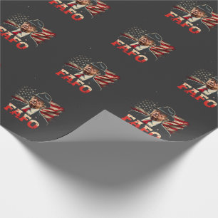 Papier Cadeau Américain Donald Trump FAFO USA Drapeau patriotiqu