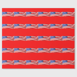 Papier Cadeau American Flag, vous pouvez ajouter du texte et tél