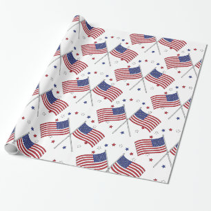 Papier Cadeau American Flags Thunder_Cove Patriotic 4th of July