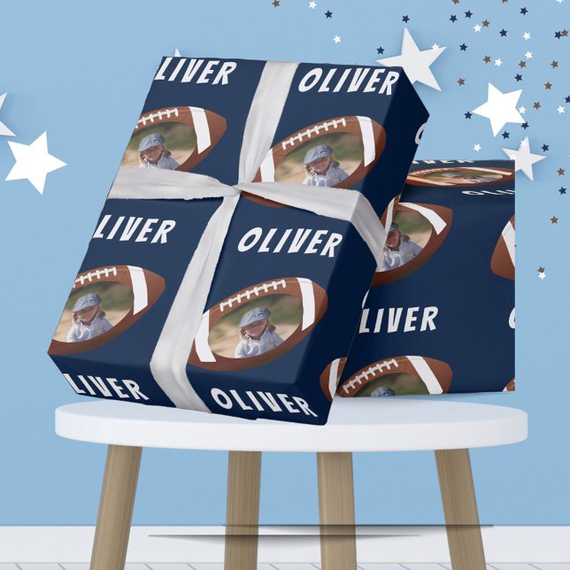Papier Cadeau American Football Ball Boy Photo (Créateur téléchargé)