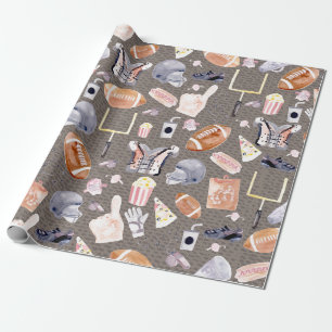 Papier Cadeau American Football Gris texture   MOTIF