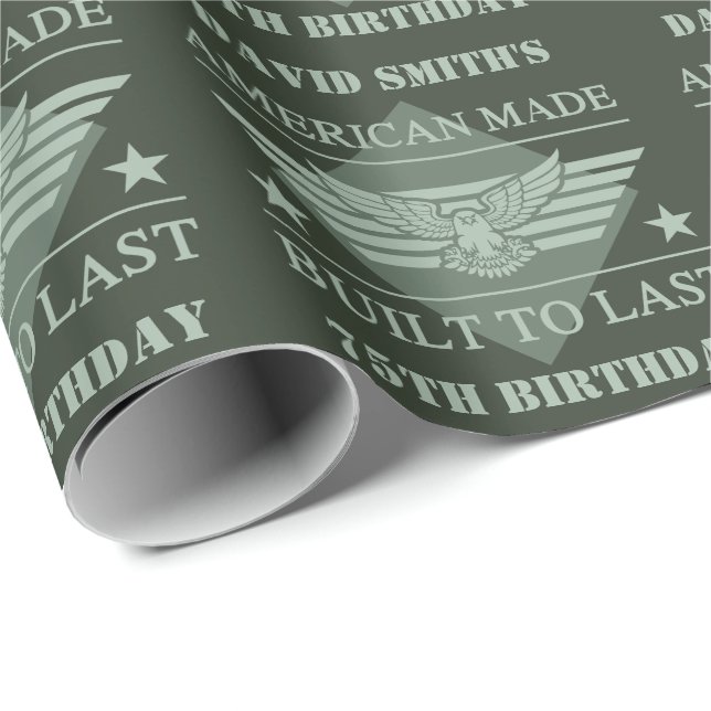 Papier Cadeau American Made 75th Birthday (Coin rond)