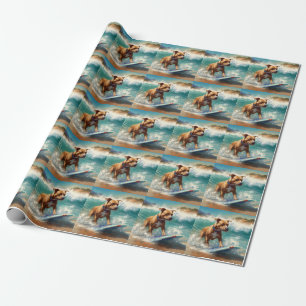 Papier Cadeau American Staffordshire Beach Surf Peinture