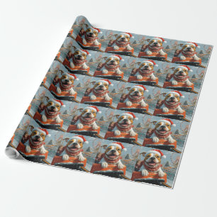 Papier Cadeau American Staffordshire Chien Noël