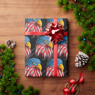 Papier Cadeau American USA Flag Bald Eagle Bird Patriotique