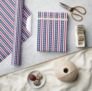 Papier Cadeau Americana étoiles et rayures