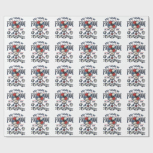 Papier Cadeau Amérique Floral Patriotique Vintage Vector Design_