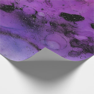 Papier Cadeau Améthyste urbaine Glitt noir pourpre de peinture