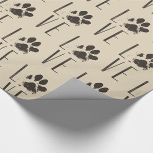 Papier Cadeau Amour avec motif d'empreinte de patte de compagnie