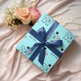 Papier Cadeau Amour Coeur Mariage Couple