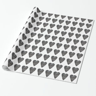 Papier Cadeau Amour et cœur en motif tableau craie