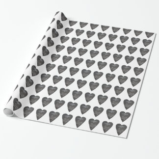 Papier Cadeau Amour et cœur en motif tableau craie