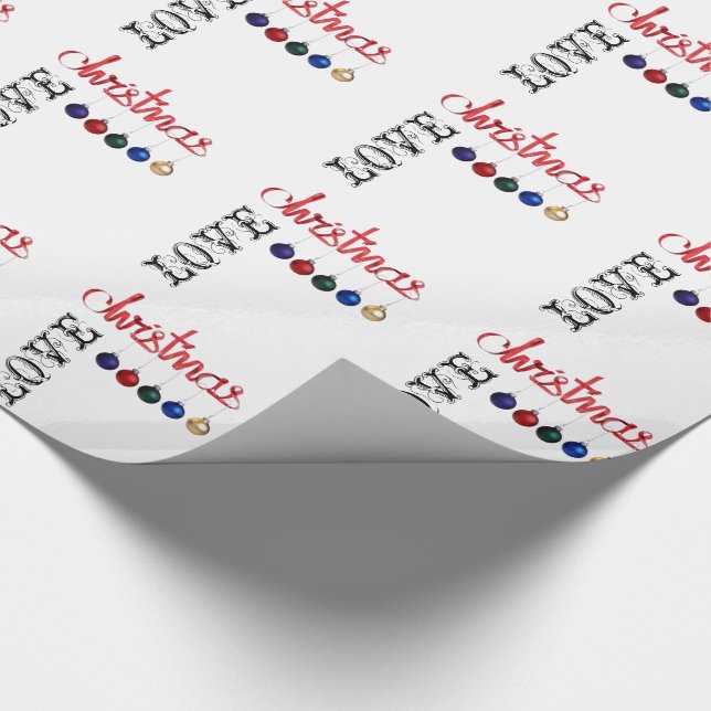 Papier Cadeau Amour Noël Rouge Jaune Bleu Moderne Traditionnel (Coin)