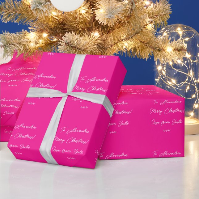 Papier Cadeau Amour Personnalisé De Père Noël Christmas Hot Pink (Vacances)