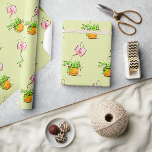 Papier Cadeau Amour qui arrose, plante d'intérieur heureuse
