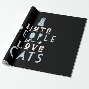 Papier Cadeau Amoureux des chats I Love Chats Et Personnes