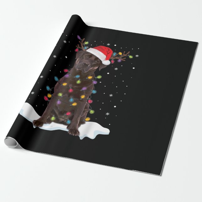 Papier Cadeau Amoureux des chiens | Chocolat Labrador Retriever  (Déroulé)