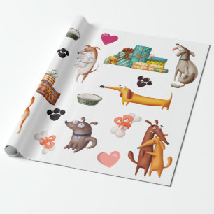 Papier Cadeau Amoureux des chiens Cute