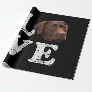 Papier Cadeau Amoureux des chiens I Love Chocolate Labrador Re