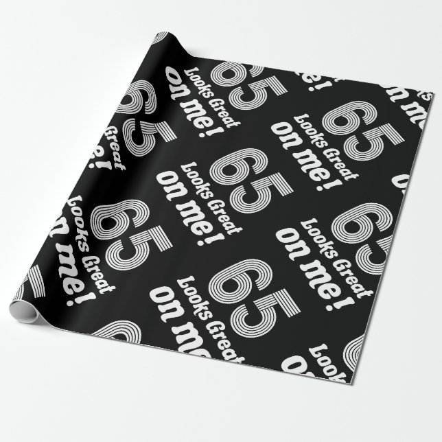 Papier Cadeau Amusant 65ème anniversaire pour elle (Déroulé)