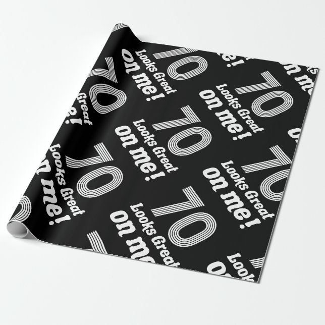 Papier Cadeau Amusant 70e anniversaire pour elle (Déroulé)