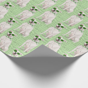 Papier Cadeau Amusant Chien Lover White Pit Bull Écharpe d'hiver
