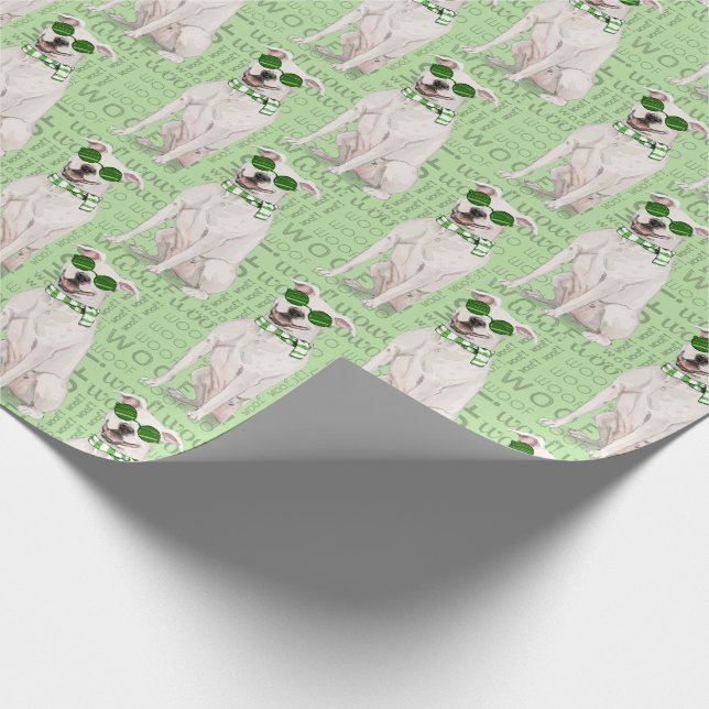Papier Cadeau Amusant Chien Lover White Pit Bull Écharpe d'hiver (Coin)