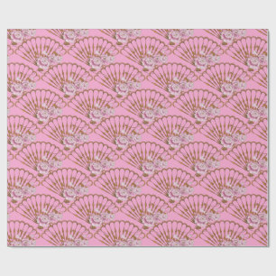 Papier Cadeau Amusant de style japonais et roses rose