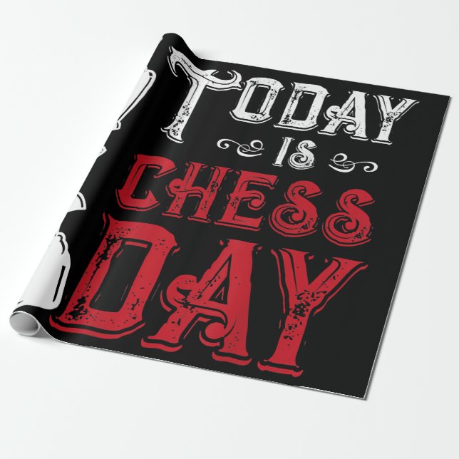 Papier Cadeau Amusant jeu d'échecs King Design (Déroulé)
