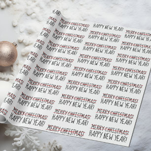 Papier Cadeau Amusant Moderne Fin Joyeux Noël Bonne année