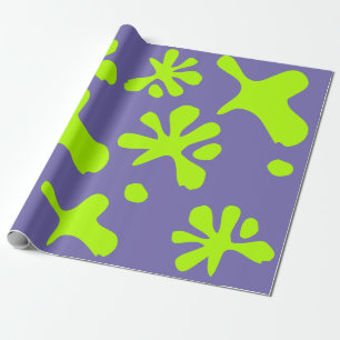 Papier Cadeau Amusant perwinkle neon vert slime enfants motif