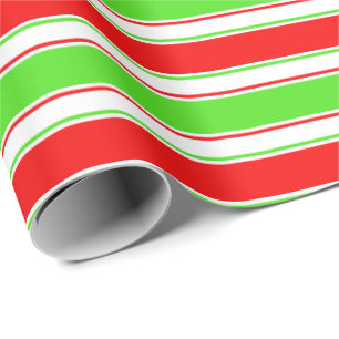 Papier Cadeau Amusant rouge, blanc, vert Motif inspiré de Noël